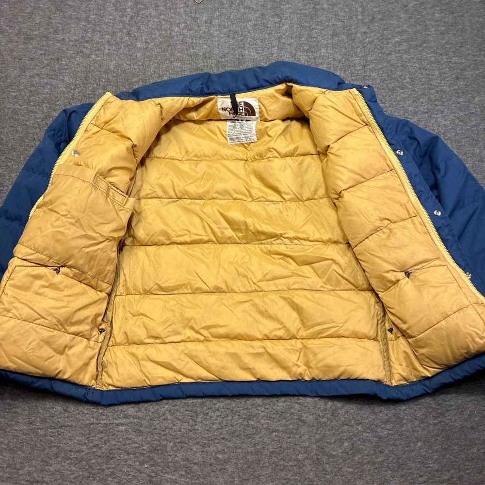 The North Face Puffer Jacket Mens M Blue Vintage Made in‎ USA Down Snap Front